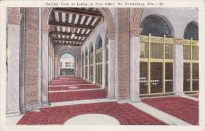Florida Saint Petersburg Partial View Of Lobby In Post Office 1923