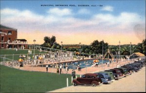 Gadsden Alabama AL Municipal Swimming Pool Linen Vintage Postcard