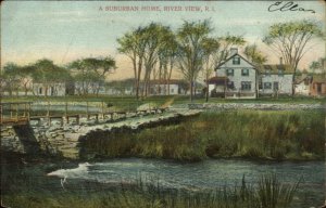 River View RI Home - Publ in Providence c1910 Postcard