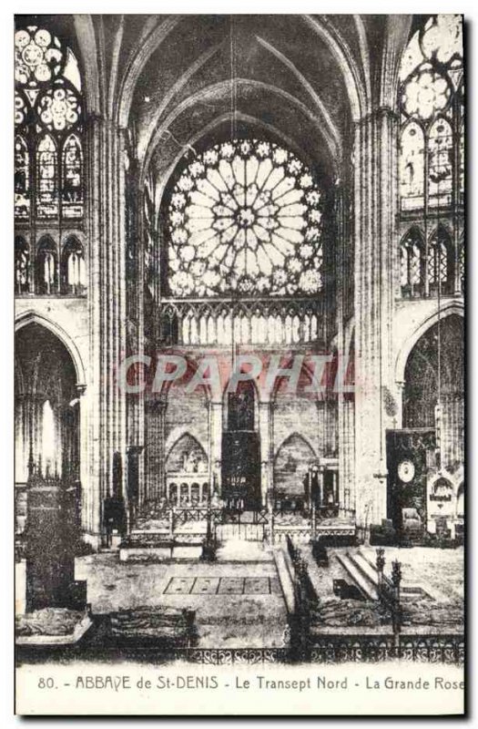 Postcard Abbey of St Denis North Transept Big Pink