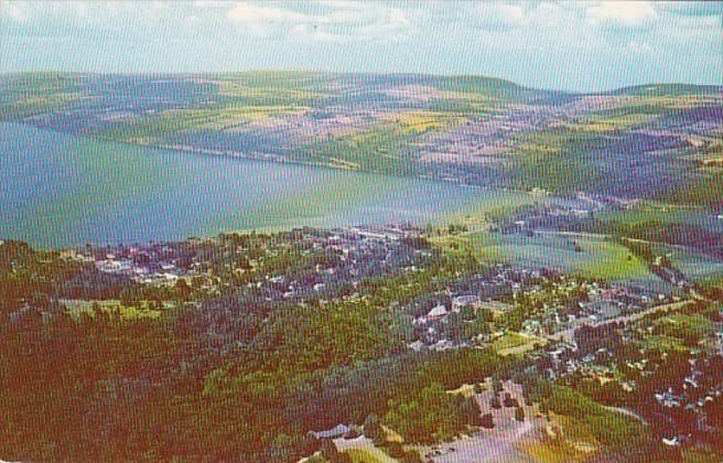 New York Seneca Lake and Watkins Glen Aerial View