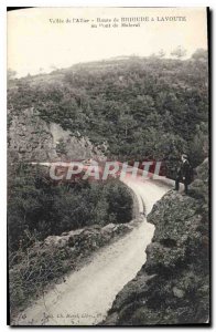 Postcard Old Valley Allier road Brioude to Lavoute Bridge Maleval