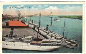 Harbor Scene, Galveston Texas, Unused, 