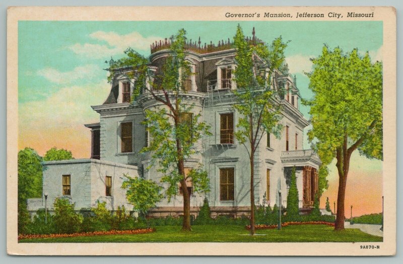 Jefferson City MissouriGovernors Mansion Side ViewVintage Postcard