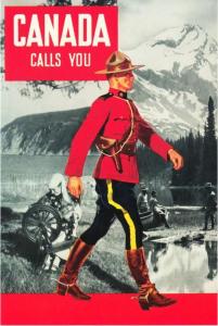 Canada Calls You RCMP Mountie 1939 Repro Postcard