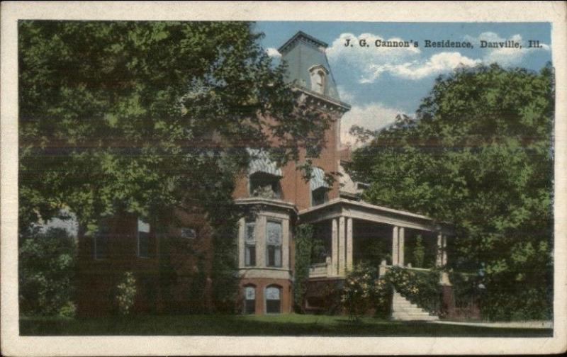 Danville IL JG Cannon Residence c1920 Postcard