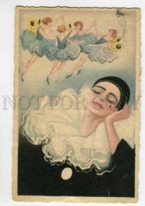 3106830 EASTER Fairy & PIERROT by CHIOSTRI old Italian ART DECO