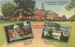 1943 Shreveport Louisiana Centenary College multi View Teich Postcard 26-4120
