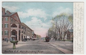 P2328, 1905 postcard trolly etc main street nashua N.H.