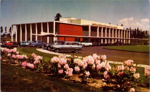 Postcard WA Vancouver Clark County Public Utility old cars rhododendrons