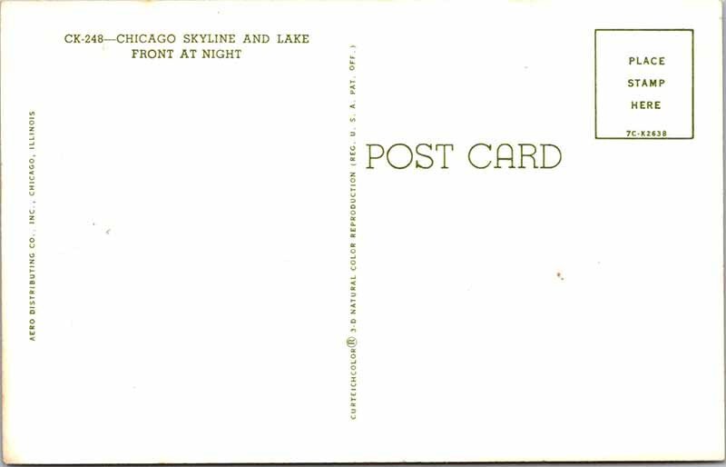 Postcard CITY SKYLINE SCENE Chicago Illinois IL AL6399