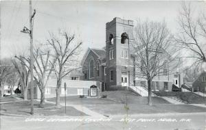 West Point NE~Real Photo Postcard~Grace Lutheran Church~Terrace Steps~Benne 1970