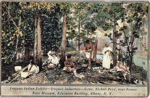 Postcard NATIVE INDIAN SCENE Albany New York NY AI3521