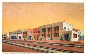 Lobby of the Fred Harvey Hotel Gallup New Mexico Fred Harvey Postcard H-1892