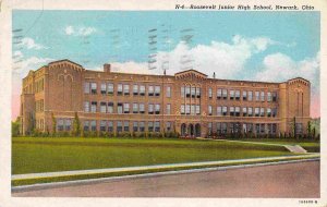 Roosevelt Junior High School Newark Ohio 1949 linen postcard