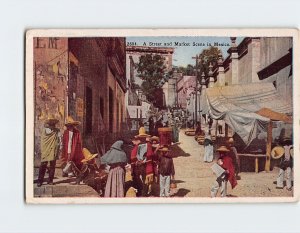 Postcard A Street and Market in Mexico