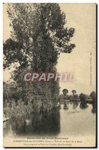 Old Postcard Corneville the Lavoir Bells along the Risle View taken on the de...