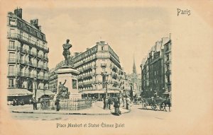 Paris Place Maubert et Statue Étienne Dolet~1900s Bas Relief PHOTO POSTCARD