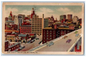 Baltimore Maryland Postcard New Viaduct Skyline Exterior c1937 Vintage Antique