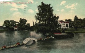 Vintage Postcard 1910 View of Willow Pond near Rochester New York N. Y.