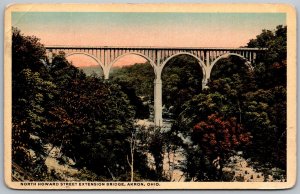 Akron Ohio 1916 Postcard North Howard Street Extension Bridge