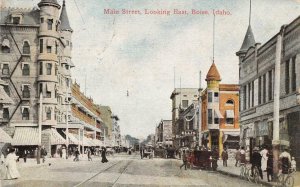 Main Street Scene BOISE Idaho 1913 RPO Cancel Vintage Postcard
