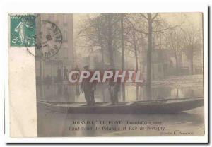 Joinville Bridge Old Postcard Floods 1910 Roundabout Polangis and street Bret...
