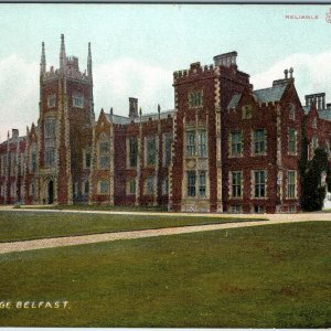 c1900s Belfast Ireland Queens College University Architecture Reliable Postcard