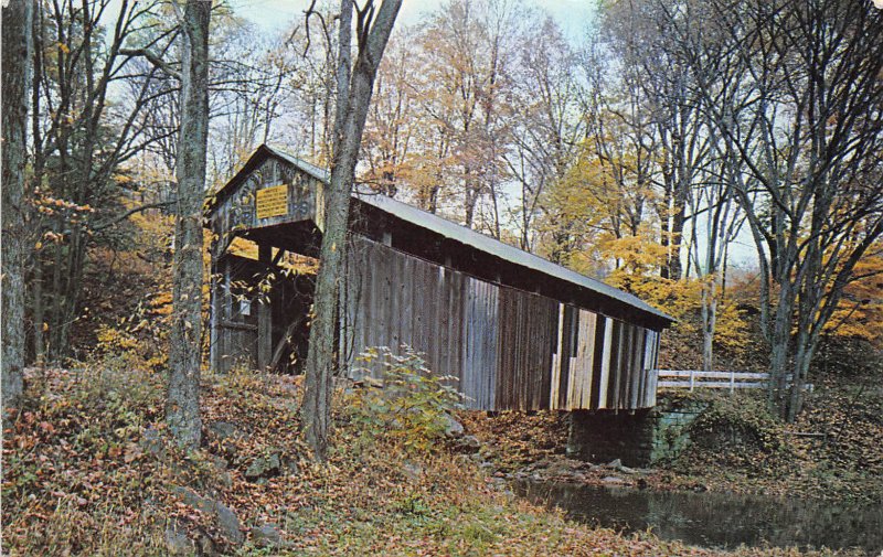Columbiana County Ohio 1960s Postcard Covered Centennial Bridge