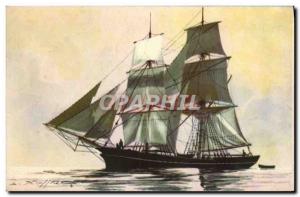 Postcard Old Boat Haffner Brick