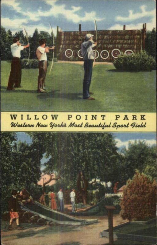 Archery Bow & Arrow Miniature Golf Willow Point Park ster NY LINEN