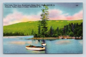 Third Lake From Armstrong Camp Adirondack Mountains NY UNP  Linen Postcard M8