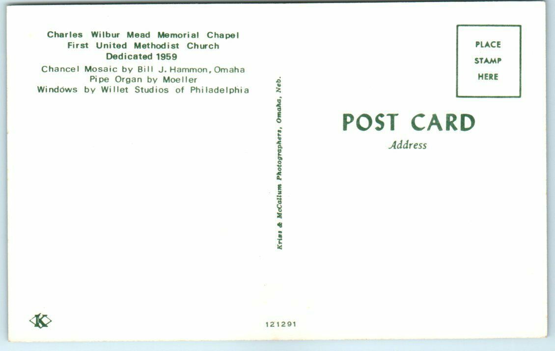 Postcard Charles Wilbur Mead Memorial Chapel, First United Methodist