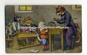 an1014 - Kittens being Naughty in Cat School,  Artist - Arthur Thiele - postcard