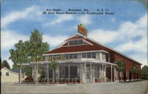 Bessemer AL Ace Motel Linen Postcard