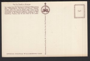 VA WILLIAMSBURG Fry Family at Riverton scene Film Story of a Patriot - Chrome