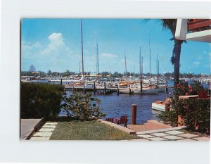 Postcard The World's Largest Yacht Basin, Bahia Mar, in Fort Lauderdale, Florida