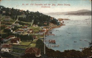 MARIN COUNTY CA Old Sausalito and the Bay c1910 Postcard 