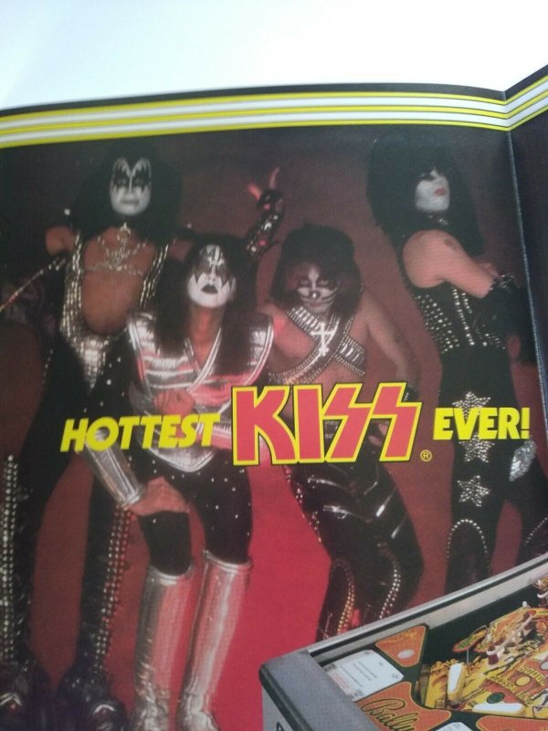 Kiss Pinball FLYER Original Bally 1979 Foldout Artwork Sheet Hard Rock Music 