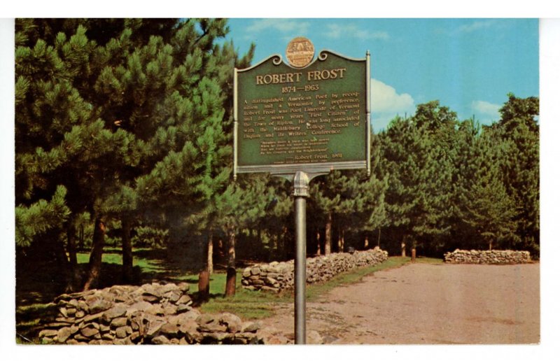 Robert Frost Marker, Ripton, VT. (Middlebury College, Breadloaf Campus)