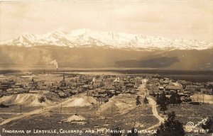 H80/ Leadville Colorado RPPC Postcard c1940s Birdseye Mt Massive 167