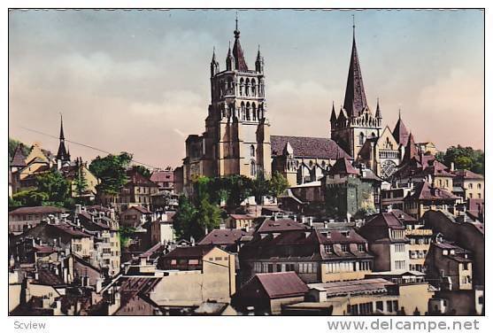 RP, Panorama, La Cathedrale, Lausanne Vaud, Switzerland, 1920-1940s