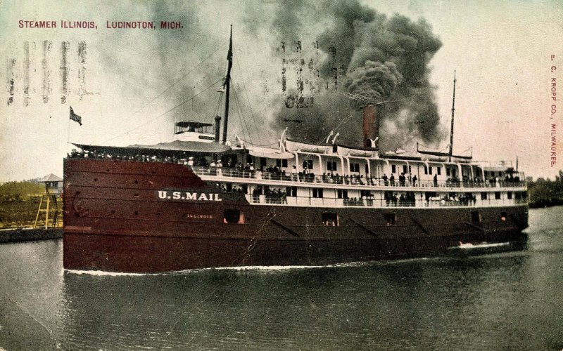 MI - Ludington. SS Illinois       (crease)