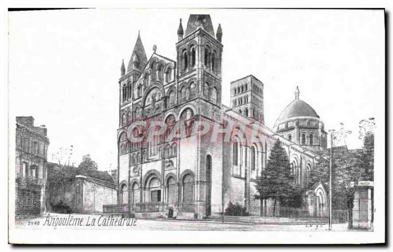 Old Postcard Angouleme The Cathedral