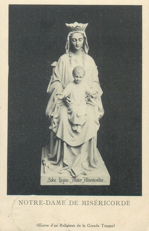 Religious Postcard Notre Dame de Misericorde Grande Trappe statue