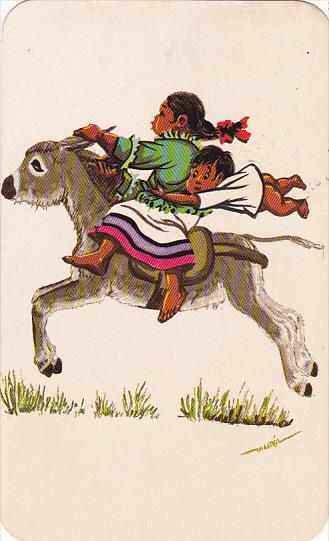 Mexico Women and Child On Donkey