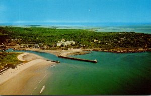 Maine Kennebunkport Aerial View Of Gooch's Beach Kennebunk River and Col...