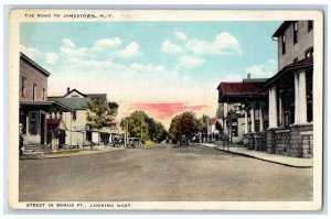 1927 Street in Bemus Pt. The Road to Jamestown New York NY Unposted Postcard 