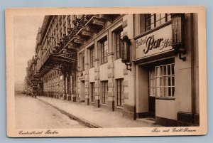 BERLIN GERMANY CENTRAL HOTEL BAR MIT GRILL-RAUM ANTIQUE POSTCARD