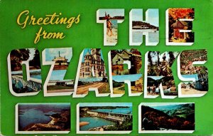 Missouri Greetings From The Ozarks Large Letter Linen 1979